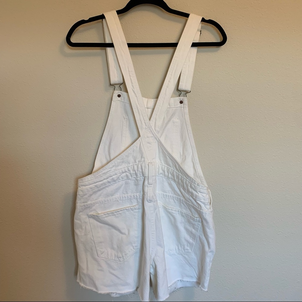 NWT Lucky Brand White Denim Shortalls (Short Overalls) - Size M - Picture 10 of 11